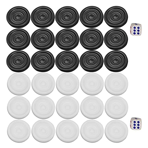 Gonetre 32pcs Backgammon Dame Set Internationale Drafts Stücke Dame Mühle Spielsteine, Schachfiguren Backgammon Steine Schachspiel Dame Brettspiel Spielzeug Für Kinder Ab 3, Erwachsene von Gonetre