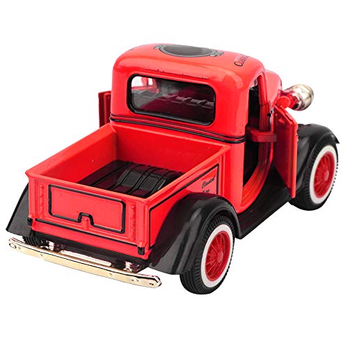 Legierung Zurückziehen Auto Spielzeug Pickup LKW Modell Diecast Spielzeug Sound Licht Auto Fahrzeug Spielzeug für Jungen Mädchen (Rot) von Gonetre