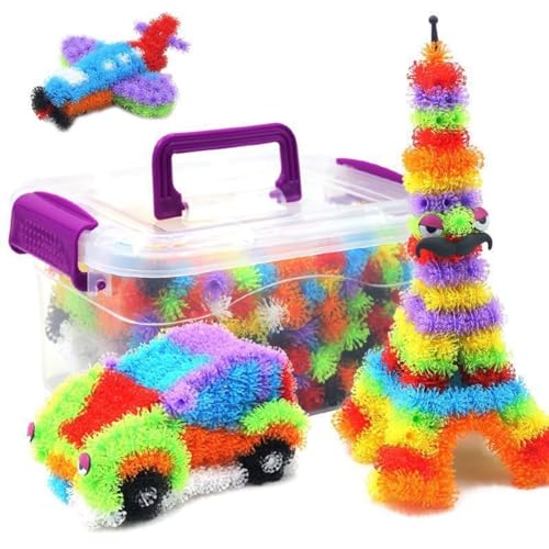 Mini Pompons zum Basteln Pom Bastelmaterial Filzkugeln, Flauschige Klebebälle, 400 800 1200 Stück Flauschige Bälle Dornbälle DIY-Spielzeugbaustein ab 3 Jahren, interaktives von Gonetre