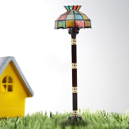 Miniatur-Puppenhaus-Zubehör, LED-Licht, Stehlampe, Möbel, Spielzeug für Puppenhaus-Dekoration, Maßstab 1:12 von Gonetre