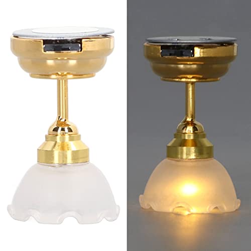 Puppenhaus Miniatur Deckenleuchte, Puppenhaus Beleuchtung Lampe Innovative Weiße Blumenform, Lebendige LED Mini Licht, Puppenhaus Dekoration für 1:12 Puppenzubehör von Gonetre