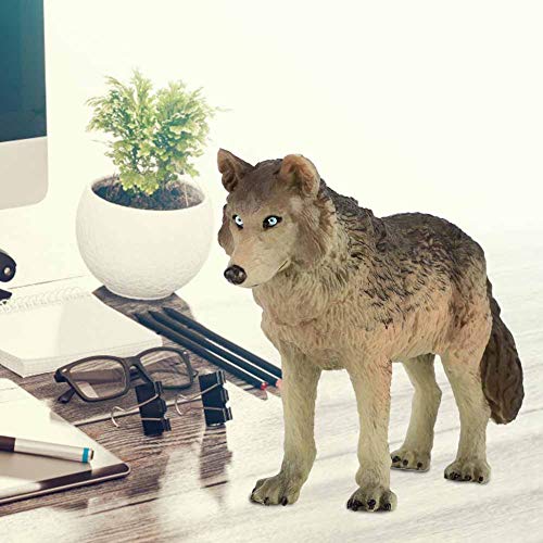 Simulation Wolf Mini-Dekoration, Umweltfreundliches Kunststoff-Tiermodell-Spielzeug, Realistische Formen, Lernspielzeug für die Tischdekoration zu Hause (großer grüner Wolf) von Gonetre