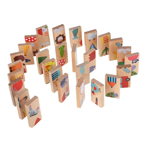 Tierfarbene Bausteine-Set, Holz-Puzzle-Spielzeug, Pädagogische Baby- und Kinderspiele Zum Lernen von Gonetre