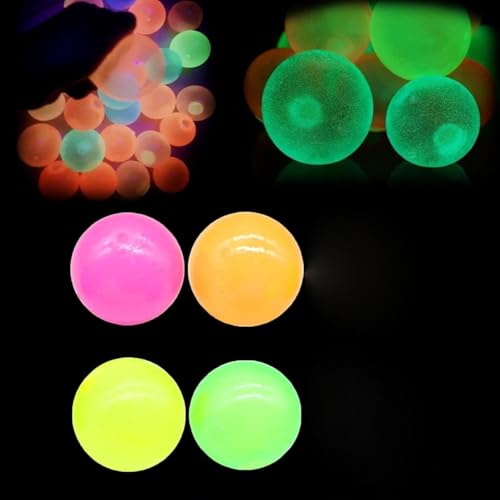 Glorbs Bälle, Deckenkugeln, Hüpfen Sie zurück zu Ihnen, Glorbs Glow Balls, Glow in The Dark Sticky Balls That Stick to The Ceiling, Stressbälle für Kinder und Erwachsene, Traumbälle leuchten im von Goniome