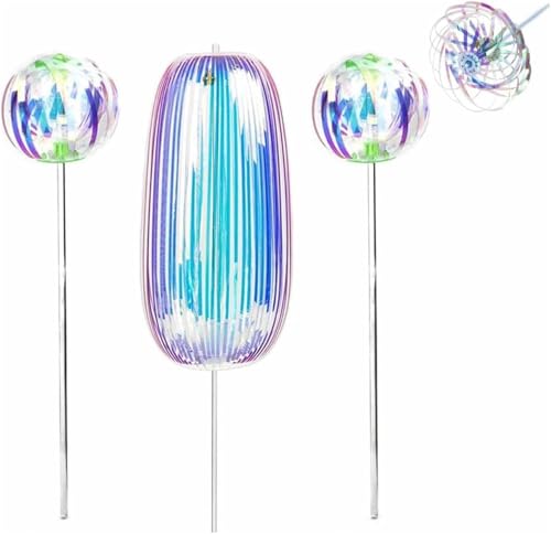 Rainbow Twirler, Rainbow Twirler Stick, Rainbow Stick, Magic Party Bubble Wand, Spin Twirl Swirl and Dazzle, Variable Twirler Stick Rave Toys for Party Festivals and Funny Attractive Night (3 Pcs) von Goniome