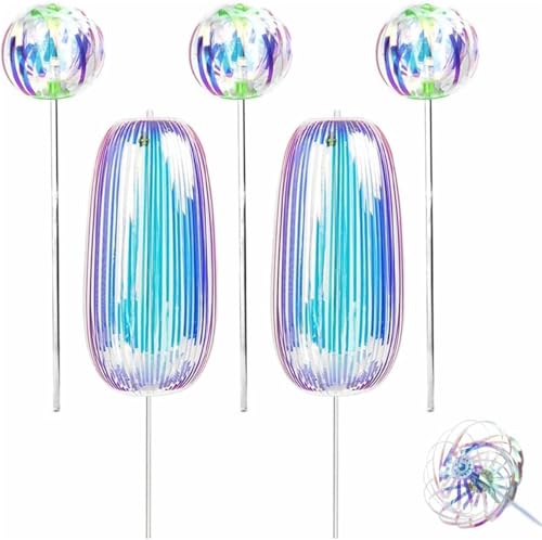 Rainbow Twirler, Rainbow Twirler Stick, Rainbow Stick, Magic Party Bubble Wand, Spin Twirl Swirl and Dazzle, Variable Twirler Stick Rave Toys for Party Festivals and Funny Attractive Night (5 Pcs) von Goniome