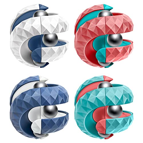 Track Flipper Finger Spinner,Orbit Ball Fidget Flipper,Rotating Cube Bead Orbit Ball2023 Upgrade Magnetic Orbit Ball Toy Flipper Gyro Cube,Fingertip Gyro Toy Pädagogische Puzzlespiele (4 Colour) von Goniome