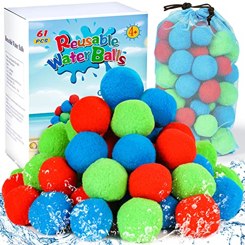 Gontence Wasserbomben - 61Pcs Wasserball Wiederverwendbar Selbstschließend - Splash Ball Wasserballons - Pool Spielzeug Wasserspielzeug Outdoor Spielzeug Strandspielzeug Garten Spielzeug 28 von Gontence