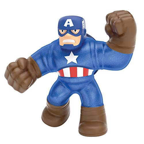 Heroes of Goo Jit Zu, super stretchy Action-Figur mit einzigartigen Füllungen, lizenzierte Marvel-Edition: Captain America, Red / Blue von Goo Jit Zu