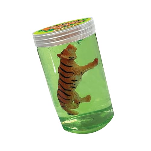 GooPotz - Tiger von Deluxebase Bunte sensorische Schleim Spielzeug mit Tigerfigur Dehnbarer Schleim Putty und Tierspielzeug für Kinder von GooPotz