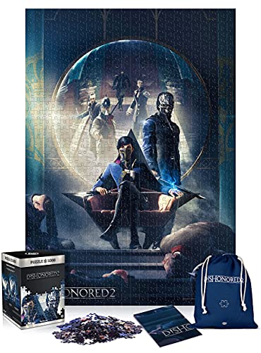 Good Loot Dishonored 2 Throne Puzzle, 1000 Teile, Spielpuzzle mit Poster und Transporttasche, für Spieleliebhaber, Gaming, für Erwachsene und Kinder, ab 14 Jahren, 68 x 48 cm von Good Loot