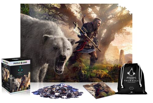 Good Loot Assassin's Creed Valhalla Eivor & Polar Bear Puzzles Premium Box Sack Poster Computerspiel Spielepuzzles für Jugendliche und Erwachsene Inspiriert Durch EIN Computerspiel 1000 Teile von Good Loot