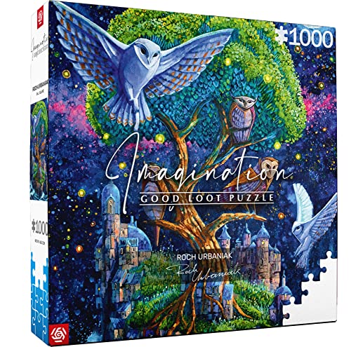 Good Loot Imagination : Roch Urbaniak Owl Island - Puzzle 1000 Teile - Handgefertigte Puzzlesammlung - Leinwandeffekt - Für Erwachsene und Kinder ab 12 Jahren - 68,3 x 48 cm von Good Loot