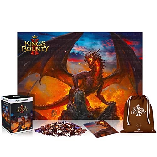 King's Bounty II: Drache | Puzzle 1000 Teile | Poster und Tasche enthalten | 68 x 48 | Erwachsene und Kinder ab 14 Jahren Geburtstagsgeschenk | Videospiel | von Good Loot