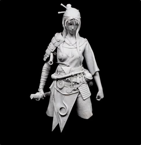 1/10 Ancient Female Samurai Warrior Resin Bust Model Kit Unbemalt und unmontiert Miniatur Resin Model Kit // J5x7L3 von GoodYouth