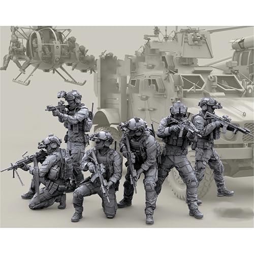 1/35 US Commando Soldier Resin Modellbausatz, unbemalt und unmontiert Miniaturmodellbausatz aus Resin (6 Personen) // B7x6S3 von GoodYouth