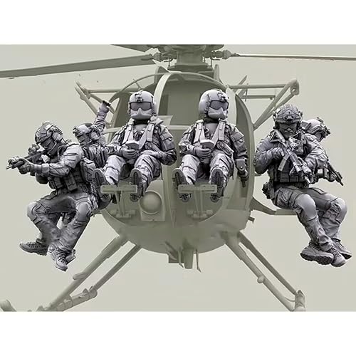 1/35 US Helicopter Commando Soldier Resin Model Kit Unbemalter und unmontierter Miniaturmodellbausatz aus Resin (6 Figuren, kein Hubschrauber) // B7x6S1 von GoodYouth