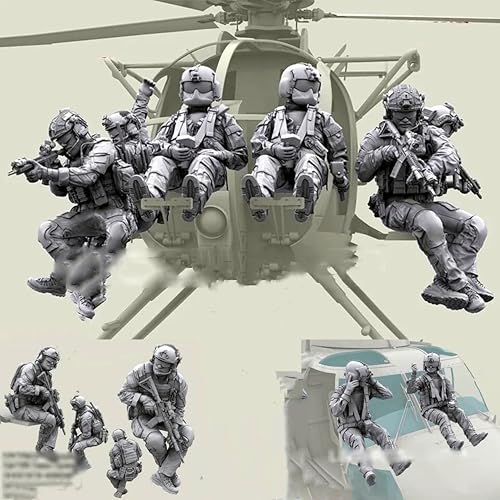 1/35 US Helicopter Commando Soldier Resin Modellbausatz, unbemalter und unmontierter Miniatur-Resinmodellbausatz (9 Figuren, kein Luftfahrzeug) // B7x6S9 von GoodYouth