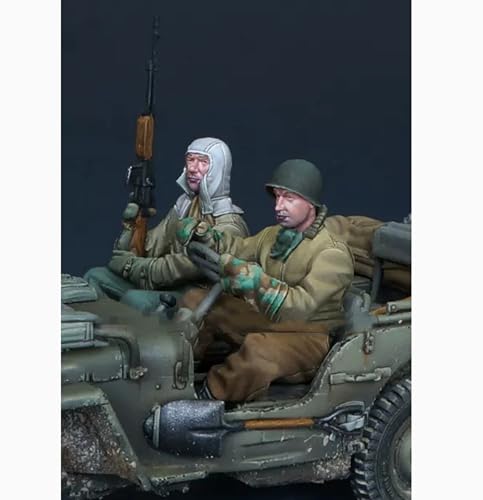 1/35 WWII Car Driver Soldier Resin Model Kit Unbemalter und unmontierter Miniaturmodellbausatz aus Resin (2 Figuren, kein Auto) // J9x2L5 von GoodYouth