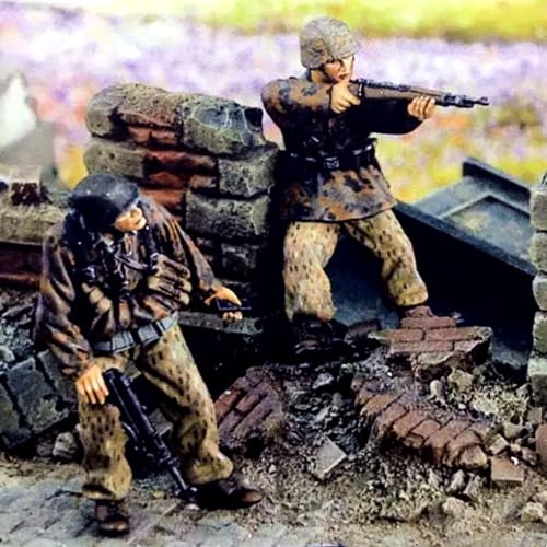 1/35 WWII German Soldier Resin Model Kit ，Unbemalt und unmontiert Miniatur-Resin-Modellbausatz (2 Figuren, Keine Szene) // J9x4L12 von GoodYouth