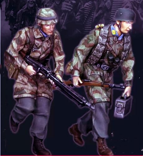 1/35 WWII German Soldier Resin Model Kit ，Unbemalt und unmontiert Miniatur-Resin-Modellbausatz (2 Figuren, Keine Szene) // J9x4L5 von GoodYouth