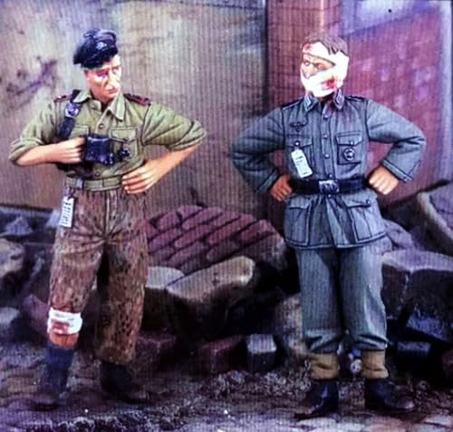 1/35 WWII German Soldier Resin Model Kit ，Unbemalt und unmontiert Miniatur-Resin-Modellbausatz (2 Figuren, Keine Szene) // J9x4L6 von GoodYouth