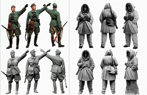 1/35 WWII German Soldier Resin Model Kit ，Unbemalt und unmontiert Miniaturmodellbausatz aus Resin (2 Figuren) // H9x7A25 von GoodYouth