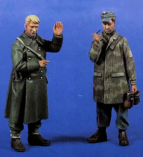 1/35 WWII German Soldier Resin Model Kit ，Unbemalt und unmontiert Miniaturmodellbausatz aus Resin (2 Figuren) // H9x7A9 von GoodYouth