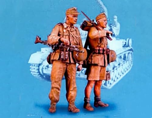 1/35 WWII German Tank Soldier Resin Model Kit， Unbemalt und unmontiert Miniaturmodellbausatz aus Resin (2 Figuren, ohne Panzer) // H9x5A15 von GoodYouth