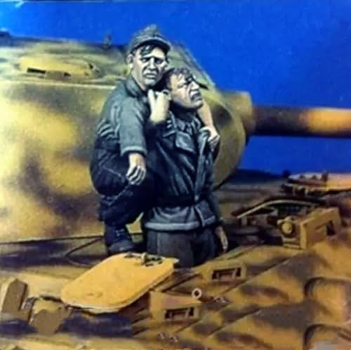 1/35 WWII German Tank Soldier Resin Model Kit， Unbemalt und unmontiert Miniaturmodellbausatz aus Resin (2 Figuren, ohne Panzer) // H9x5A19 von GoodYouth