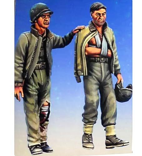 1/35 WWII Soldier Resin Model Kit Unbemalter und unmontierter Miniatur Resin Modell bausatz (2 Figuren, Keine Szene) / J9x3L7 von GoodYouth