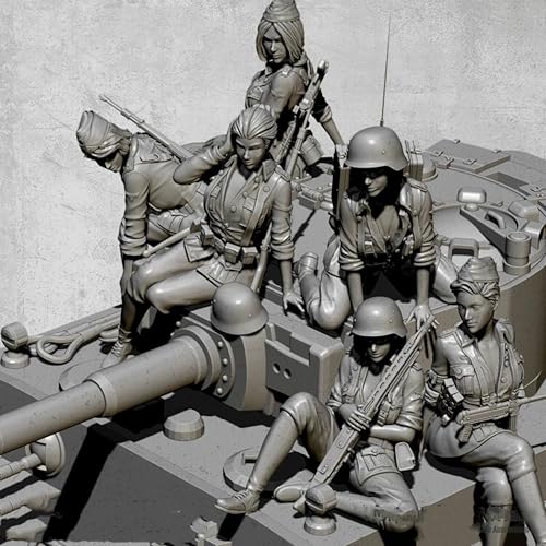 1/35 WWII Tank Female Soldier Resin Model Kit ，Unpainted and Unassembled Miniature Resin Model Kit (6 Figures, no Tanks) // H9x0A1 von GoodYouth