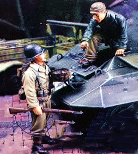 1/35 WWII Tank Soldier Resin Model Kit ，Unbemalt und unmontiert Miniatur-Resin-Modellbausatz (2 Figuren, Keine Panzer) // J9x5L1 von GoodYouth