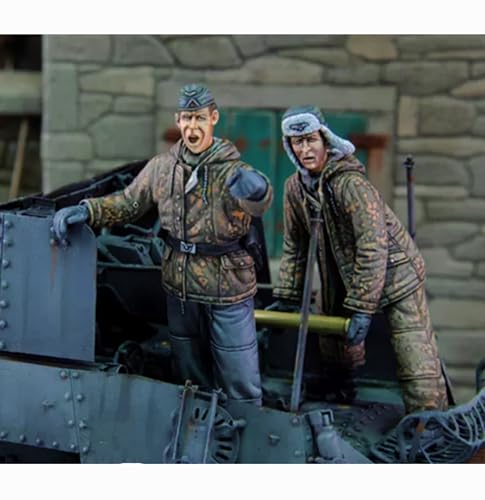 1/35 WWII Tank Soldier Resin Model Kit ，Unbemalt und unmontiert Miniatur-Resin-Modellbausatz (2 Figuren, Keine Panzer) // J9x5L16 von GoodYouth