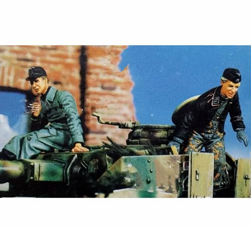 1/35 WWII Tank Soldier Resin Model Kit ，Unbemalt und unmontiert Miniatur-Resin-Modellbausatz (2 Figuren, Keine Panzer) // J9x5L9 von GoodYouth