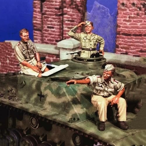 1/35 WWII Tank Soldier Resin Model Kit Unbemalter und unmontierter Miniaturmodellbausatz aus Resin (3 Figuren, Keine Panzer) // J9x0L1 von GoodYouth