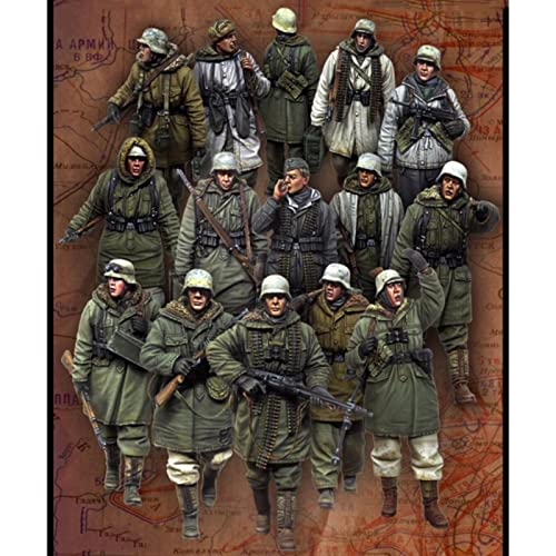 GoodYouth 1/35 WWII German Infantry Division Resin Soldier Model Unmontierter und unbemalter Miniatur-Figurenbausatz (15 Personen) //Ky4-91 von GoodYouth