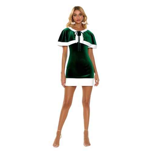 Goodfugui Weihnachtskostüm, Samt, Hasenkleid für Damen, Kostümparty, Cosplay-Zubehör-Set (U-Grün, L) von Goodfugui