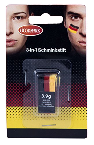 Goodmark 02021182 - Mini-Schminkstift Deutschland, Unisex-Kinder, alle Farben in einem Stift von Goodmark