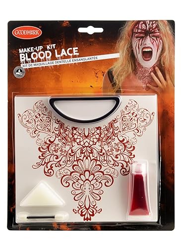 Vegaoo Blutiger Halsschmuck mit Ranken Halloween-Make-up mit Schablone rot - Rot von Goodmark