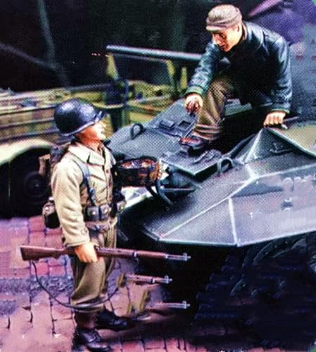 1/35 Unbemalter und unmontierter Bausatz eines Panzersoldaten aus Resin ，WWII Tank Soldier Resin Soldier Model Kit (2 Mann, ohne Panzer) // R9Q7L1 von Goodmoel