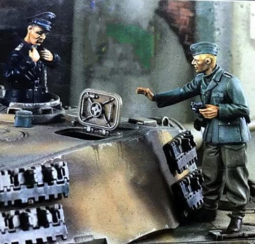 1/35 Unbemalter und unmontierter Bausatz eines Panzersoldaten aus Resin ，WWII Tank Soldier Resin Soldier Model Kit (2 Mann, ohne Panzer) // R9Q7L2 von Goodmoel