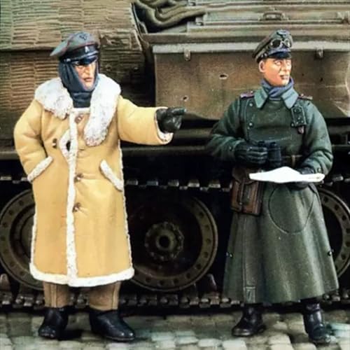 1/35 Unbemalter und unmontierter Bausatz eines Panzersoldaten aus Resin ，WWII Tank Soldier Resin Soldier Model Kit (2 Mann, ohne Panzer) // R9Q7L4 von Goodmoel