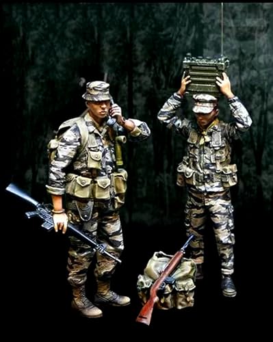 1/35 Unbemalter und unmontierter Bausatz eines Soldaten aus Resin ，WWII Soldier Resin Model Kit (2 Men)//R7t9X3 von Goodmoel