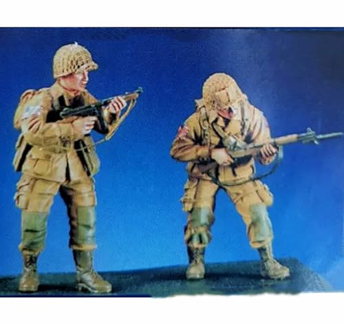 1/35 Unbemalter und unmontierter Bausatz eines WWII US-Soldaten Bausatz eines US-Soldaten aus Harz (2 Personen) // I9E5B3 von Goodmoel