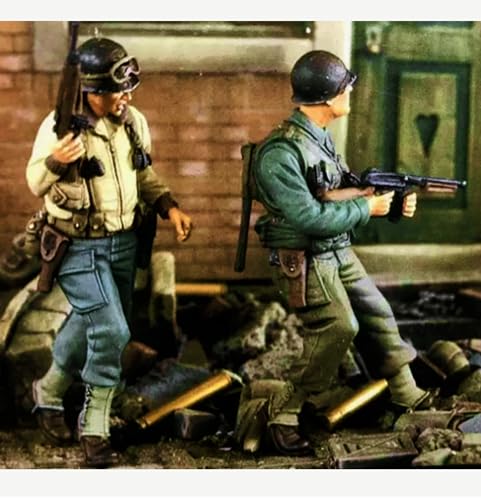 1/35 Unbemalter und unmontierter Bausatz für Soldaten aus Resin ，WWII Soldier Resin Soldier Model Kit (2 Figuren, Es gibt Keine Szene.) // R6Q7L6 von Goodmoel