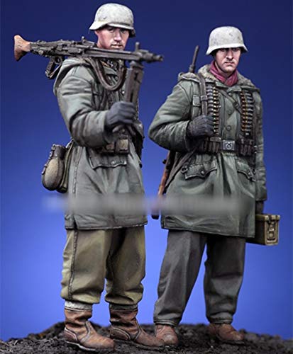 1/35 WWII Deutsche Infanterie Harzfiguren (2 Personen) / Unmontierter und unbemalter Soldat Miniaturbausatz / HC-598 Goodmoel von Goodmoel