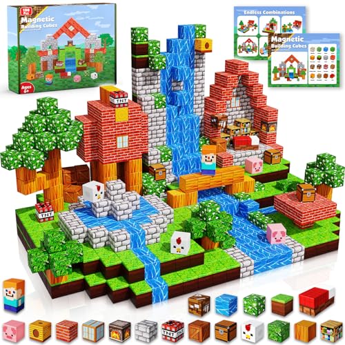 Goody King Magnetische Bausteine Bauspielzeug 100pcs Magnetbausteine für Kinder Montessori Kreative Spielzeug ab 4 5 6 7 Jahre Junge und Mädchen Magnetic Blocks Ostern Geschenke Kinder von Goody King