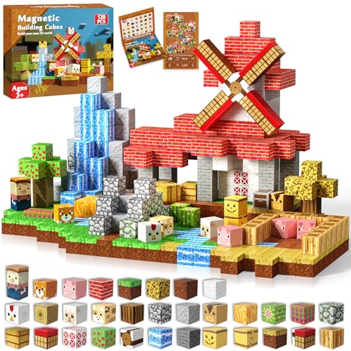 Goody King Magnetische Bausteine, magnetische Bausteine, Bauernhof, Montessori, sensorisches Spielzeug für Kleinkinder, Kinder, Jungen, Mädchen, Alter 3, 4, 5, 6, 7, 8, 9, 10, Weihnachten, Geburtstag, von Goody King