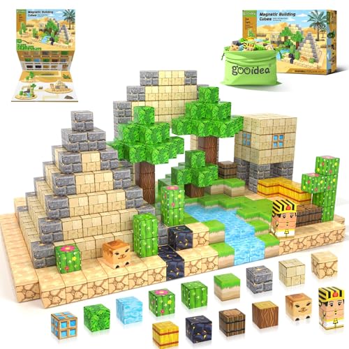 Magnetische Bausteine, Simulierende Baue Mine Magnete Welt Craft, Wüste BAU Spielzeug, Magnetisches Spielzeug Nachfüllpack, Spiel Geschenk für 3 4 5 6 7 8 Jahre Jungen Mädchen von Gooidea